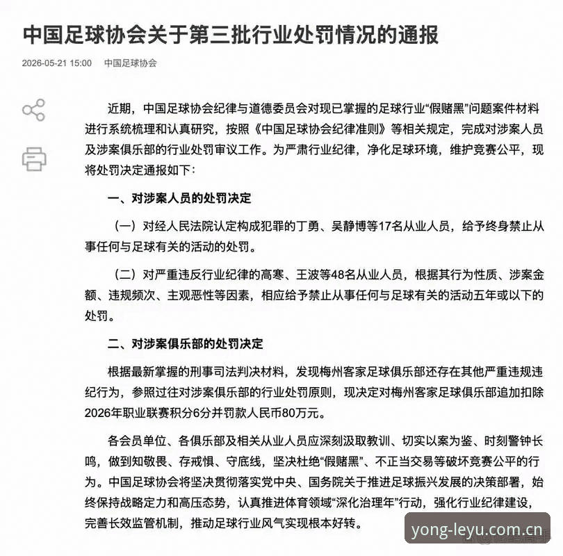 中国足协第三批禁足名单深度评测：65人受罚背后的行业整顿风暴